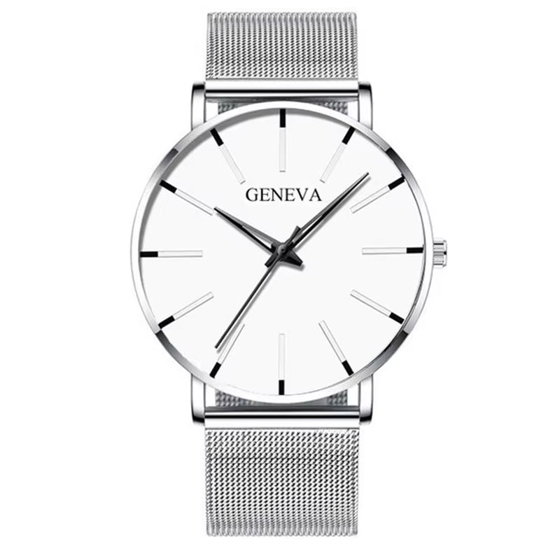 Reloj Hombre 2023 Watch Men Minimalist Ultra Thin Watches Men'S Fashion Stainless Steel Mesh Belt Quartz Watch Relogio Masculino