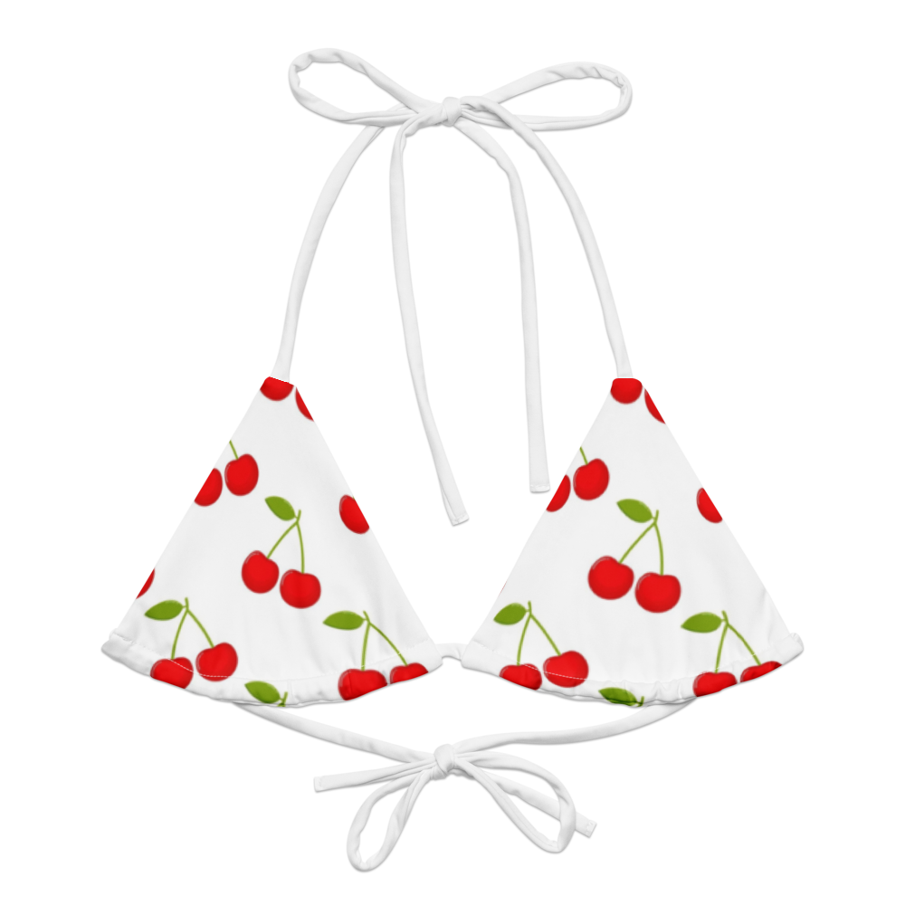 cherry kirsche Recycled Padded String Bikini Top