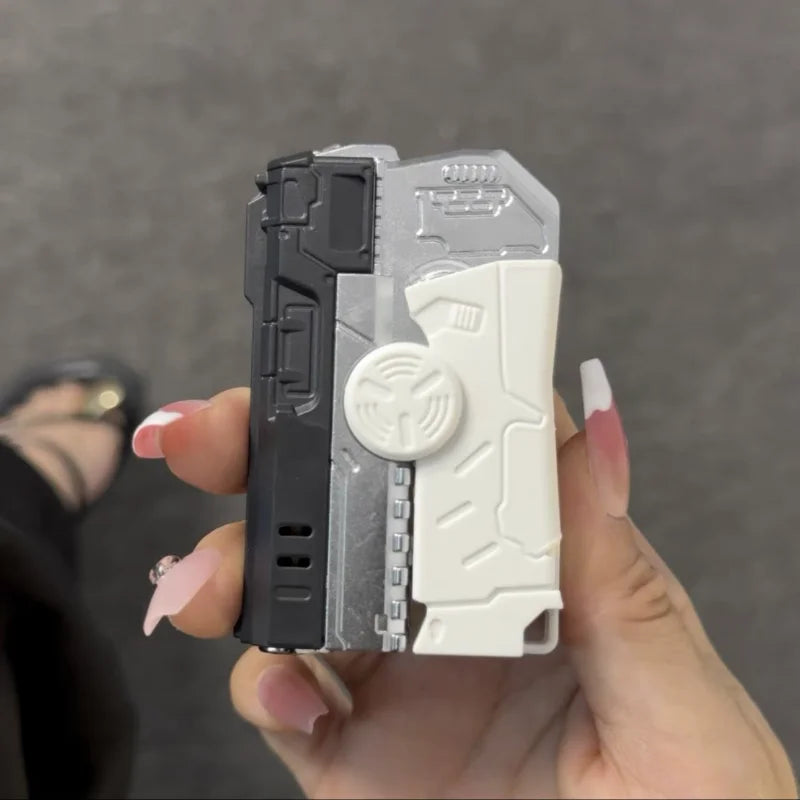 Portable Pressure Reducing Inflatable Lighter Metal Windproof Jet Flame Deformation Gun Gyroscope Butane Lighter Men'S Gift