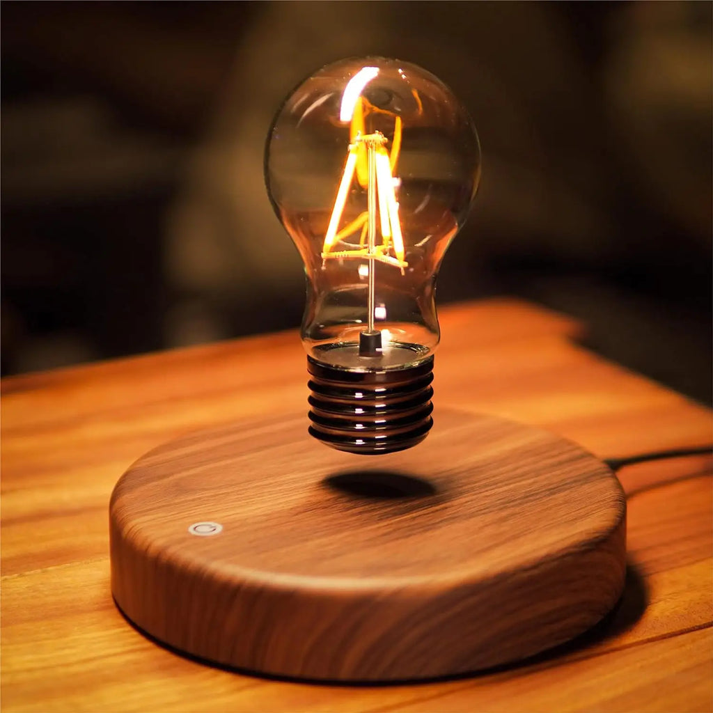 Wireless Levitating Magnetic Floating LED Desk Table Night Light, 360 Degree Automatic Rotate Bulb Lamp for Gifts, Room, Office