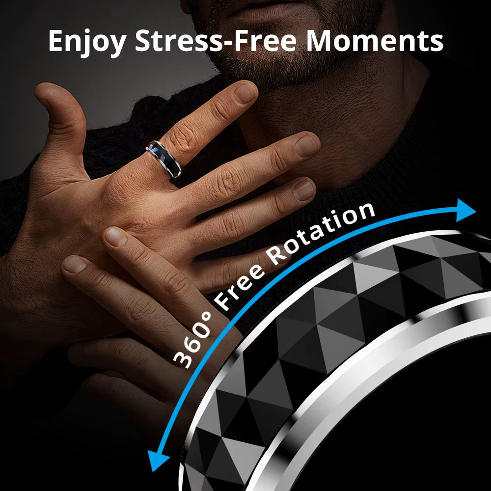 2024  R11 Smart Ring, Fidget Spinner Anxiety Relieve Ring with Charging Case for Men, Health Sleep Monitor, 5ATM Waterproof