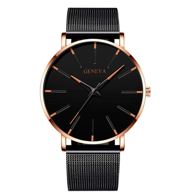 Reloj Hombre 2023 Watch Men Minimalist Ultra Thin Watches Men'S Fashion Stainless Steel Mesh Belt Quartz Watch Relogio Masculino