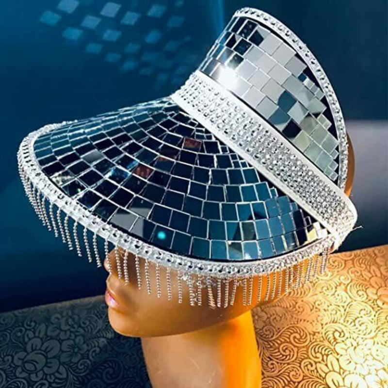 Ladies' Decorative Glass Sequin Party Hat disco