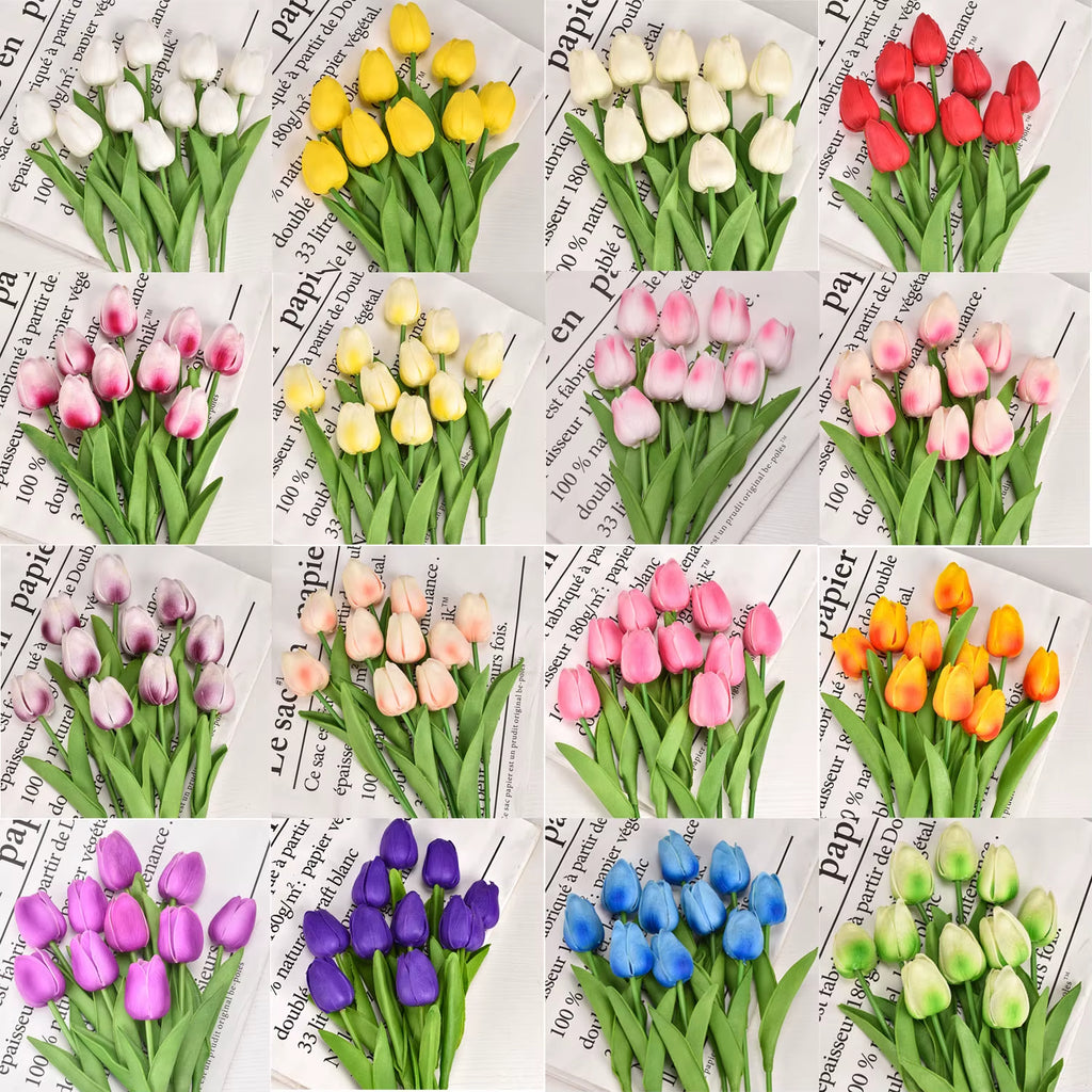3/5/10/15/20Pcs Tulips Artificial Flowers Real Touch Flower Bouquet Tulips Fake Flower for Wedding Home Decoration