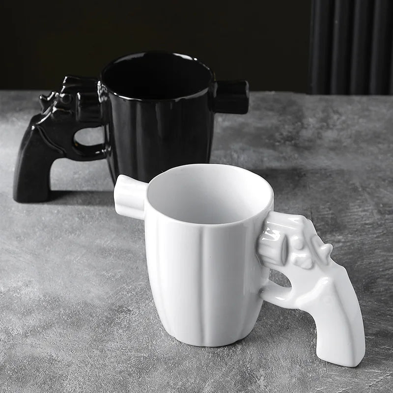 Ceramic Gun Mug Cup Pistol Gun Handle Mug Cup Sheriff Mug