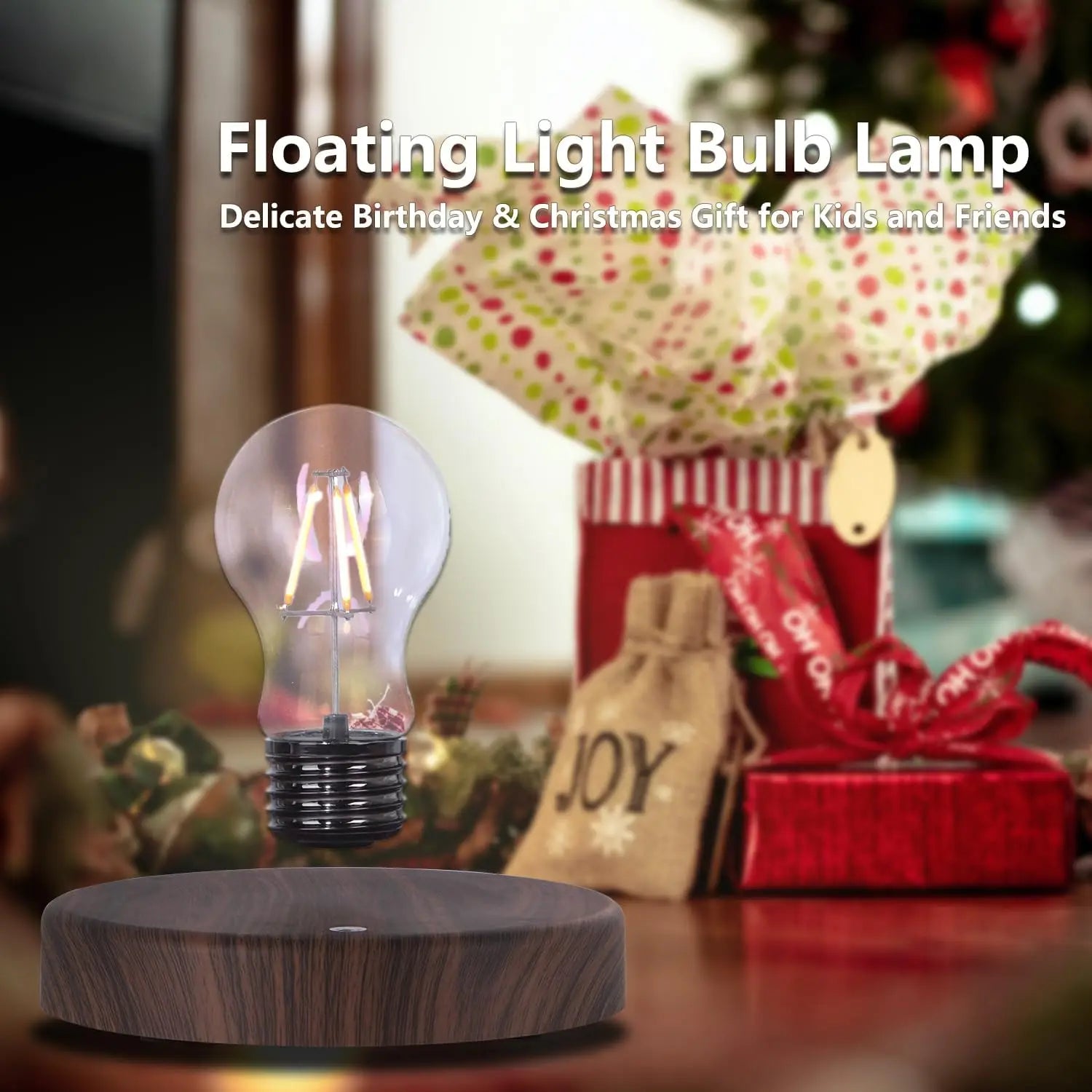 Wireless Levitating Magnetic Floating LED Desk Table Night Light, 360 Degree Automatic Rotate Bulb Lamp for Gifts, Room, Office