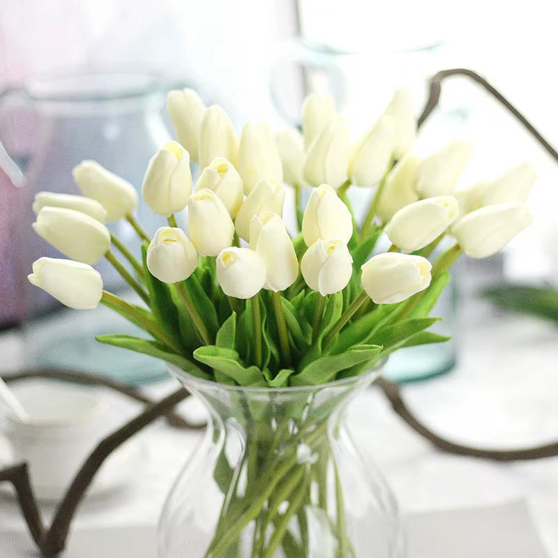 3/5/10/15/20Pcs Tulips Artificial Flowers Real Touch Flower Bouquet Tulips Fake Flower for Wedding Home Decoration