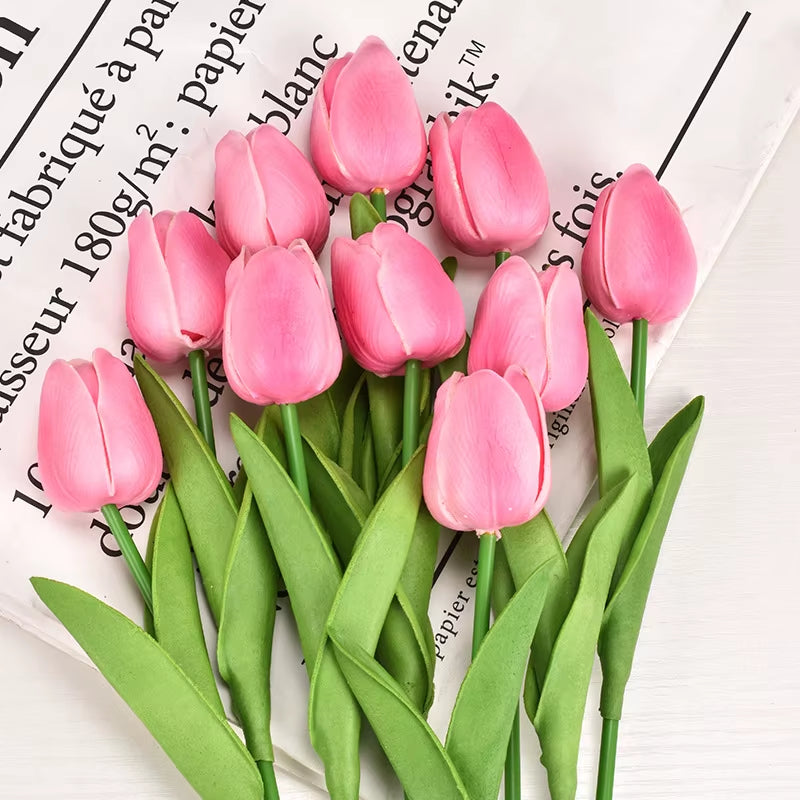 3/5/10/15/20Pcs Tulips Artificial Flowers Real Touch Flower Bouquet Tulips Fake Flower for Wedding Home Decoration