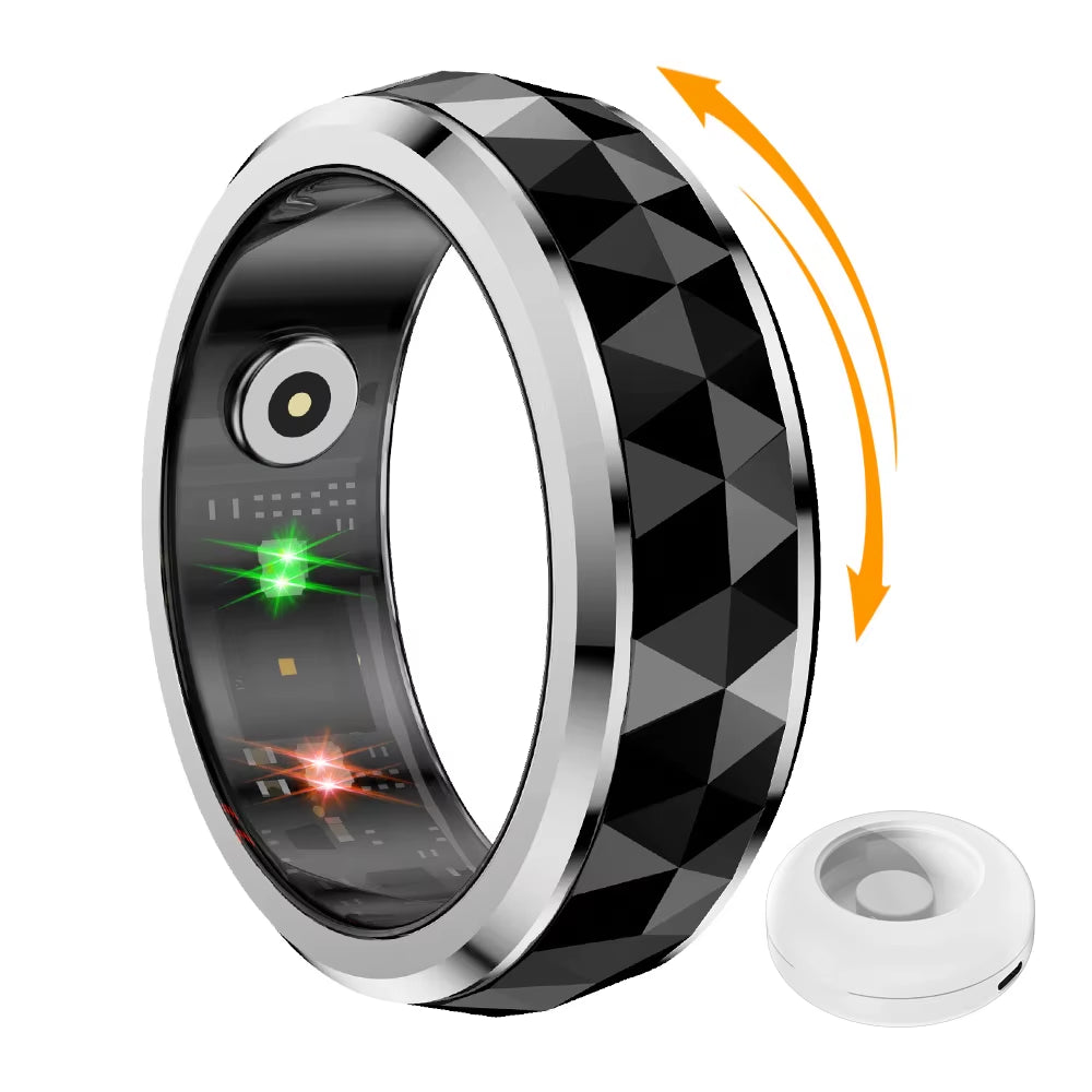 2024  R11 Smart Ring, Fidget Spinner Anxiety Relieve Ring with Charging Case for Men, Health Sleep Monitor, 5ATM Waterproof