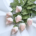 7 Pcs Real Touch Rose Branch Stem Latex Rose Hand Feel Felt Simulation Decorative Artificial Silicone Rose Flowers Home Wedding