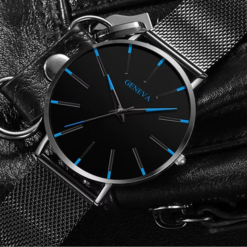 Reloj Hombre 2023 Watch Men Minimalist Ultra Thin Watches Men'S Fashion Stainless Steel Mesh Belt Quartz Watch Relogio Masculino
