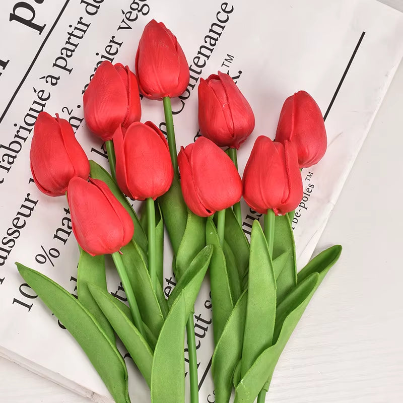3/5/10/15/20Pcs Tulips Artificial Flowers Real Touch Flower Bouquet Tulips Fake Flower for Wedding Home Decoration