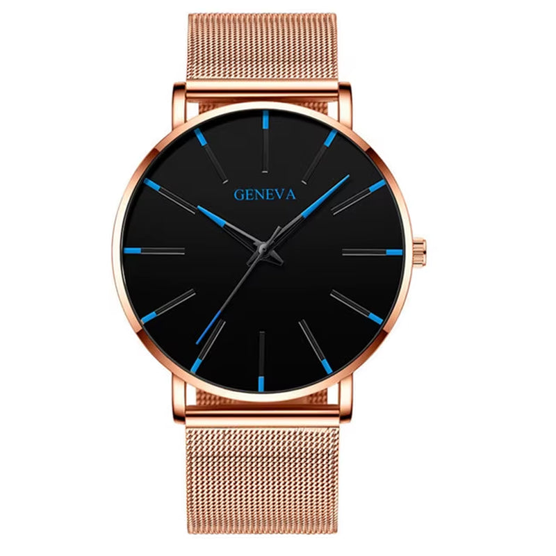 Reloj Hombre 2023 Watch Men Minimalist Ultra Thin Watches Men'S Fashion Stainless Steel Mesh Belt Quartz Watch Relogio Masculino