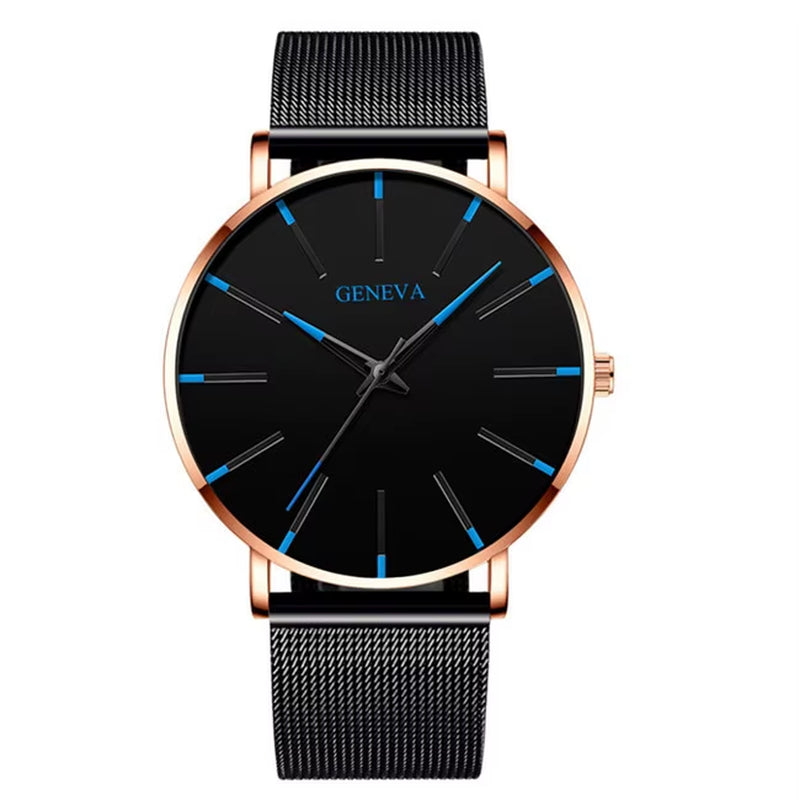 Reloj Hombre 2023 Watch Men Minimalist Ultra Thin Watches Men'S Fashion Stainless Steel Mesh Belt Quartz Watch Relogio Masculino