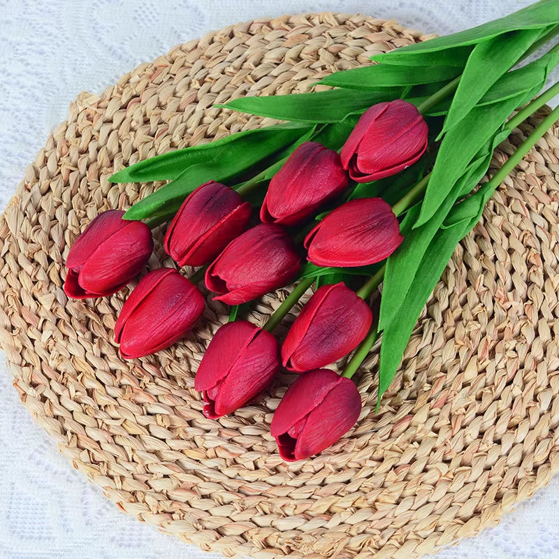 3/5/10/15/20Pcs Tulips Artificial Flowers Real Touch Flower Bouquet Tulips Fake Flower for Wedding Home Decoration
