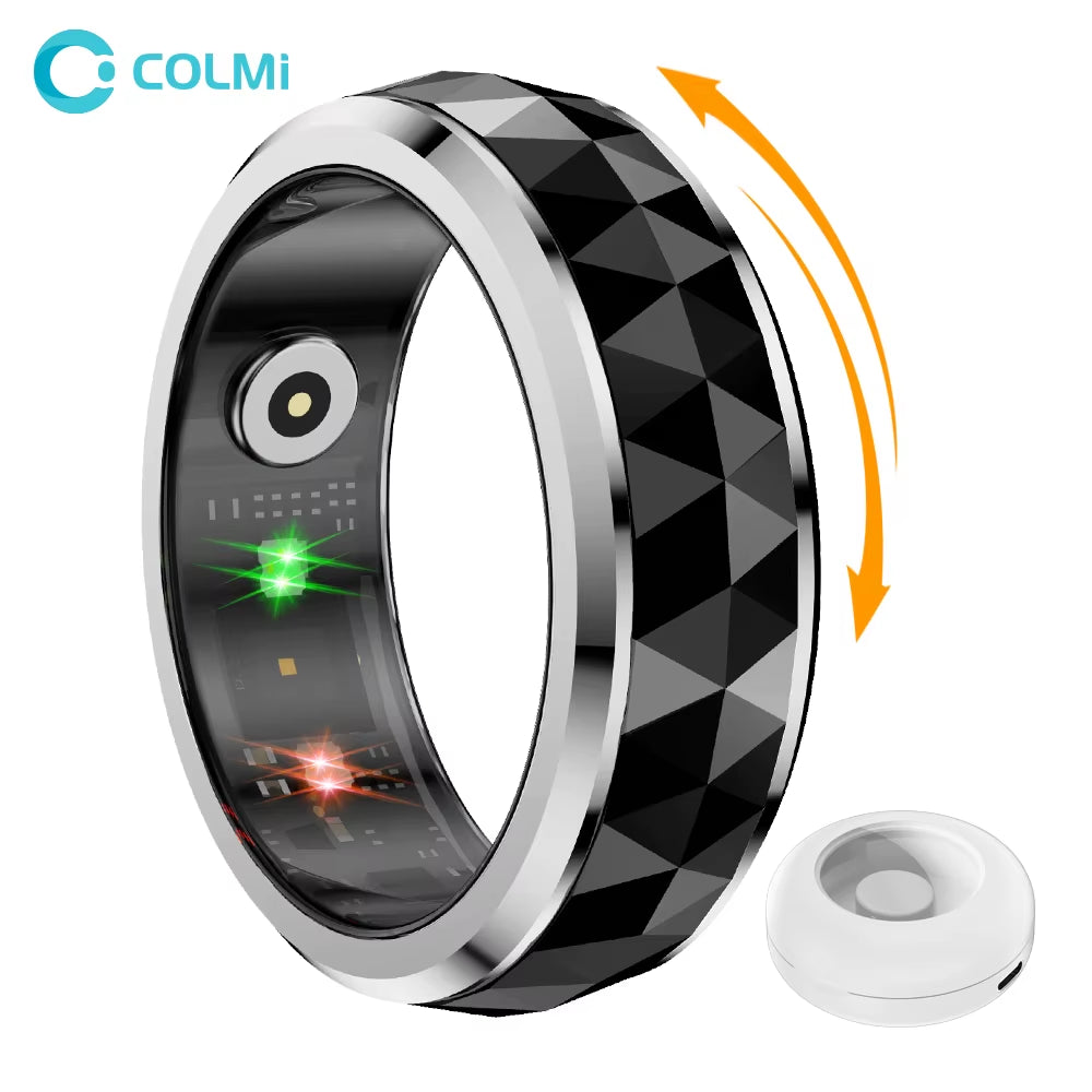 2024  R11 Smart Ring, Fidget Spinner Anxiety Relieve Ring with Charging Case for Men, Health Sleep Monitor, 5ATM Waterproof
