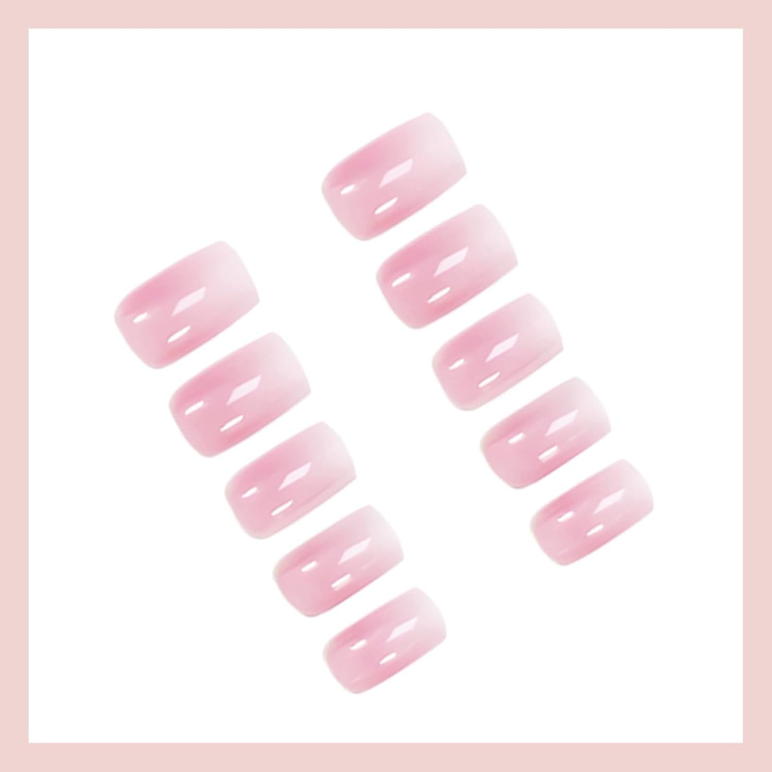 24 Stück French Tip Press on Nails Kurz, Full Cover Nägel Zum Aufdrücken, Natürlich Rosa Weiß Ombre-Acrylnägel Fake Nails Mit Nagelkleber Für Frauen Nail Art, DIY Nageldesign Alltag