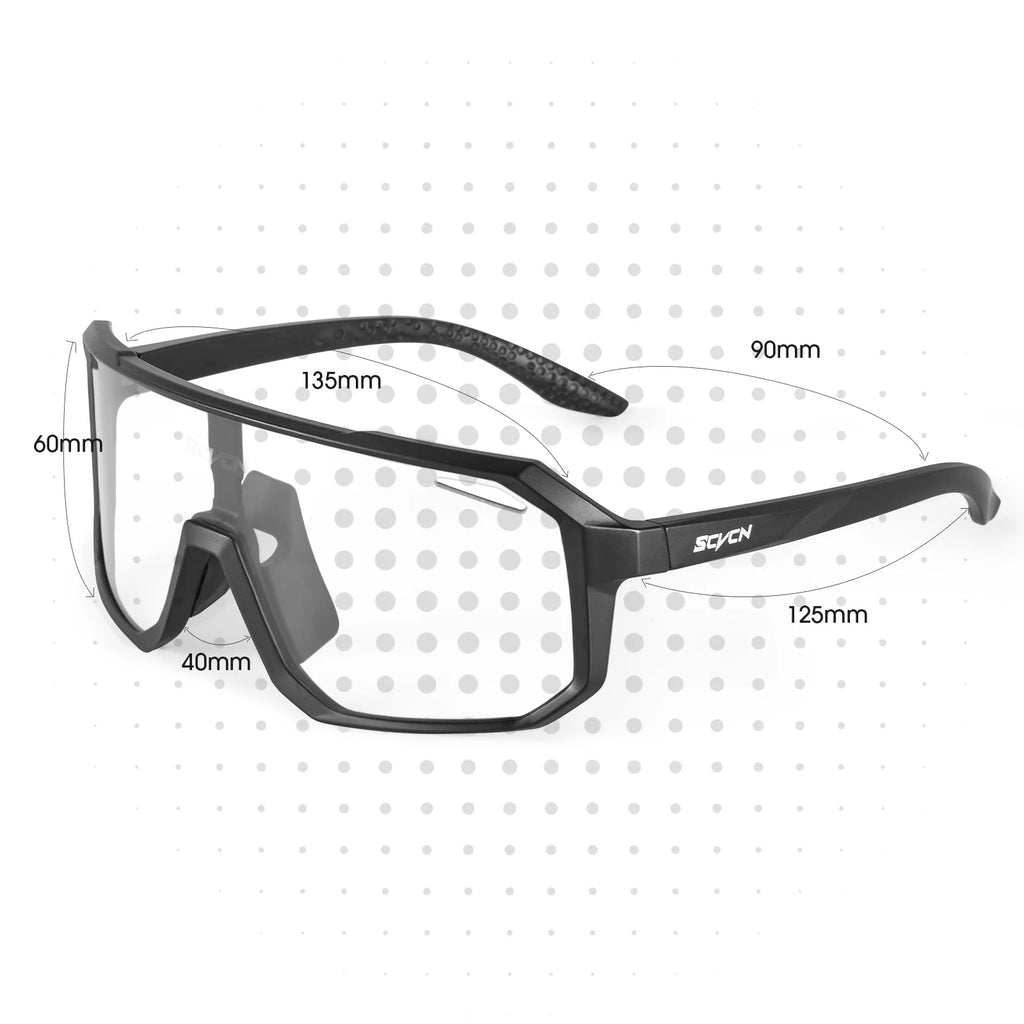2 Packs Photochromic Riding Cycling Sunglasses Mtb Cycling Glasses Goggles Bicycle Mountain Bike Men'S Women Sport Eyewear