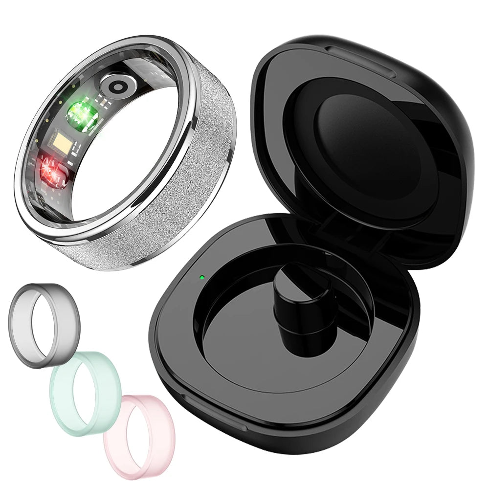 2024  R10 Smart Ring for Men Women, with Charging Case 39 Days Battery Life, Health and Sleep Monitor, 5ATM Waterproof