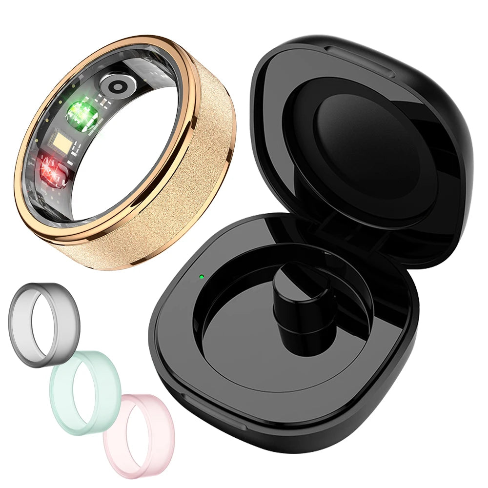 2024  R10 Smart Ring for Men Women, with Charging Case 39 Days Battery Life, Health and Sleep Monitor, 5ATM Waterproof