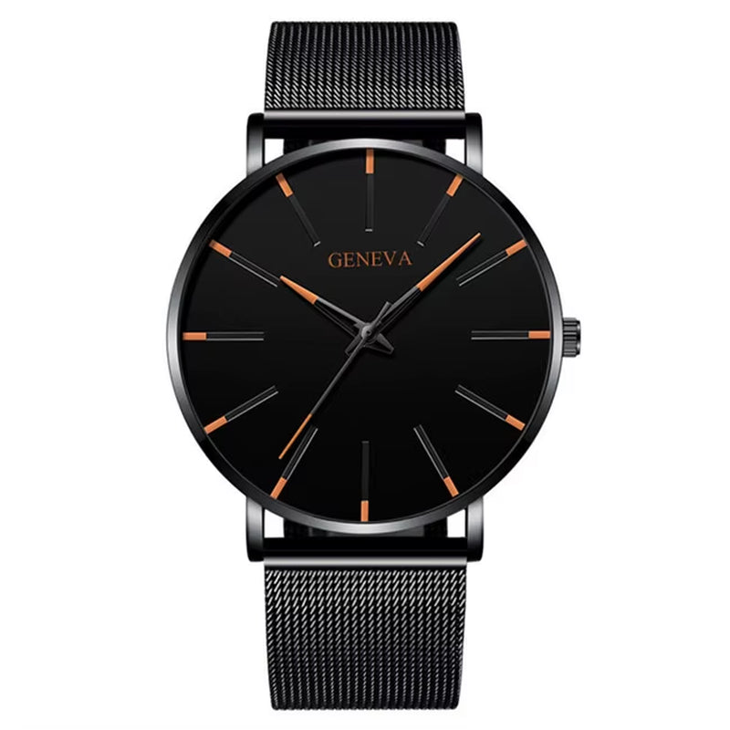 Reloj Hombre 2023 Watch Men Minimalist Ultra Thin Watches Men'S Fashion Stainless Steel Mesh Belt Quartz Watch Relogio Masculino