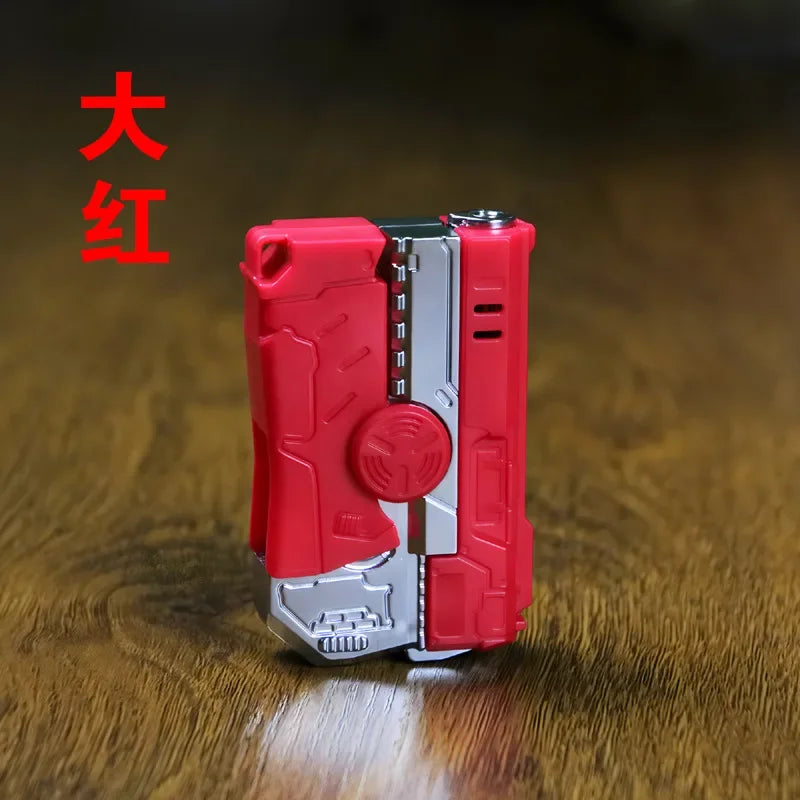 Portable Pressure Reducing Inflatable Lighter Metal Windproof Jet Flame Deformation Gun Gyroscope Butane Lighter Men'S Gift