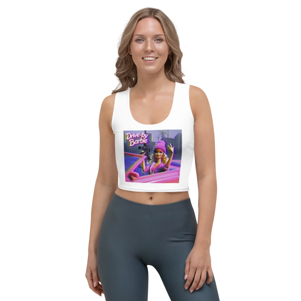 barbie gangsta All-Over Print Crop Top