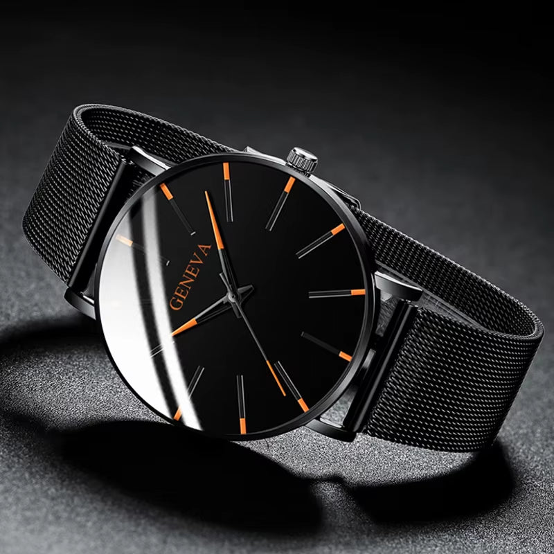 Reloj Hombre 2023 Watch Men Minimalist Ultra Thin Watches Men'S Fashion Stainless Steel Mesh Belt Quartz Watch Relogio Masculino