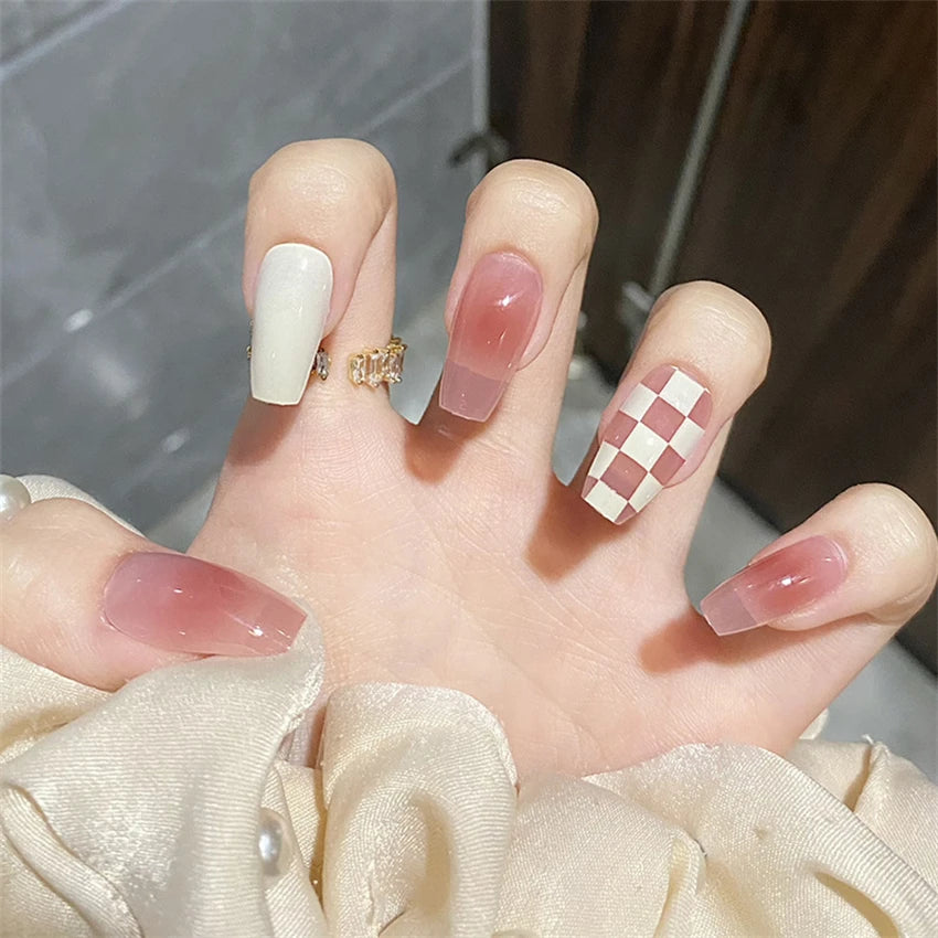 24Pcs/Set Dark Spice Wearable Black Press on Nail Tips Full Cover Fake Nails with Design Butterfly Lovely Girls False Nails Art