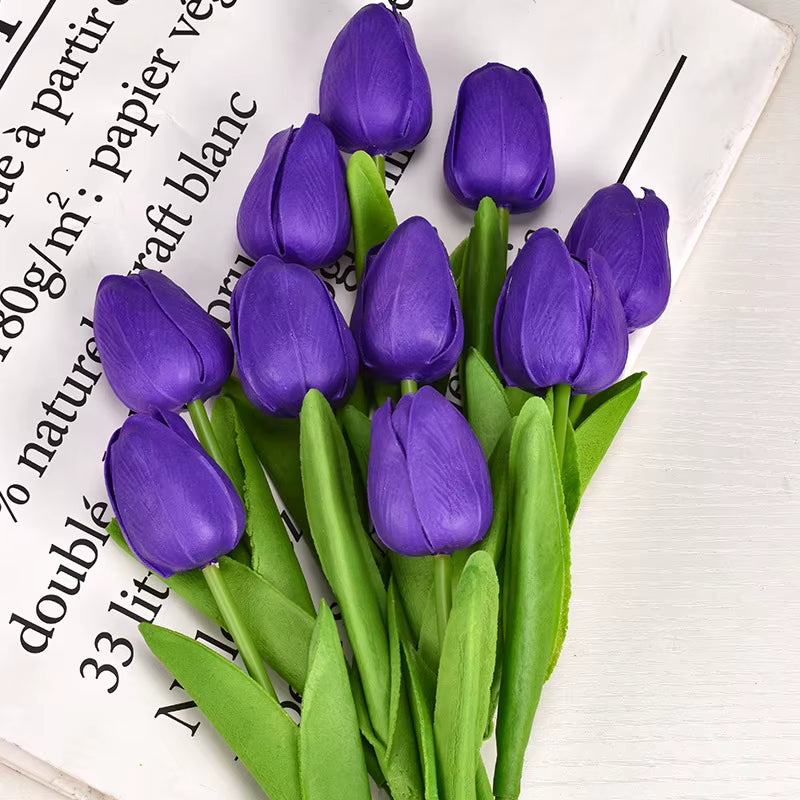 3/5/10/15/20Pcs Tulips Artificial Flowers Real Touch Flower Bouquet Tulips Fake Flower for Wedding Home Decoration