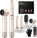 OKWRAP Hair Styler Set Haarstyler Hairstyler 5 in 1 Airstyler Air Curlers Föhn 5 in 1 Mit Rundbürstenföhn Hairdryer Brushes for Styling Föhn Lockenstab Luft Für Glätten, Trocknen, Volumen, Locken