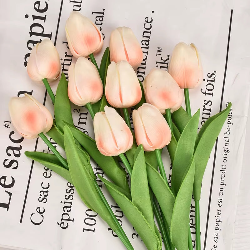 3/5/10/15/20Pcs Tulips Artificial Flowers Real Touch Flower Bouquet Tulips Fake Flower for Wedding Home Decoration