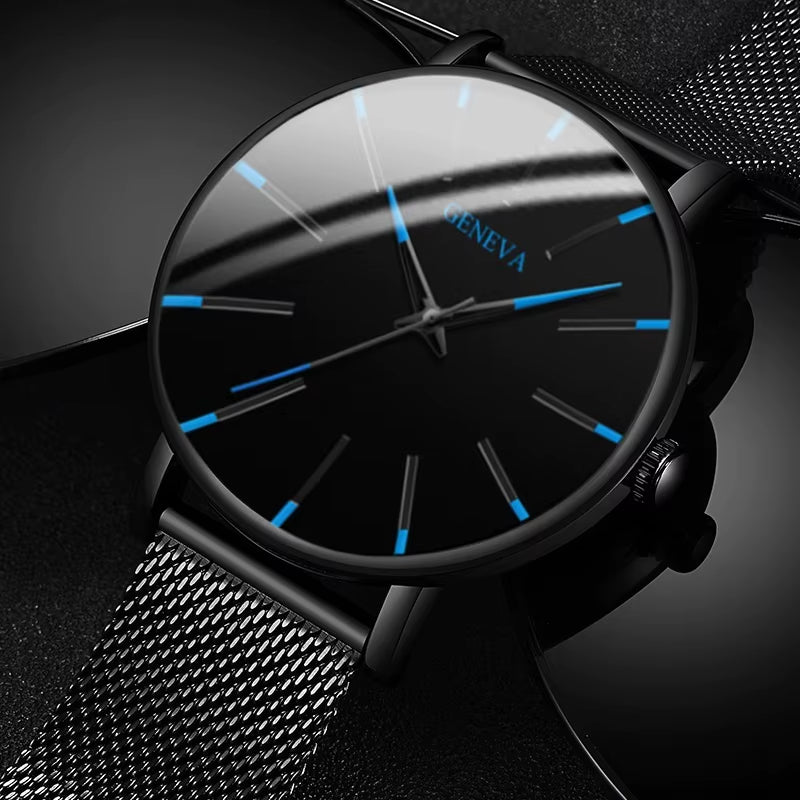 Reloj Hombre 2023 Watch Men Minimalist Ultra Thin Watches Men'S Fashion Stainless Steel Mesh Belt Quartz Watch Relogio Masculino
