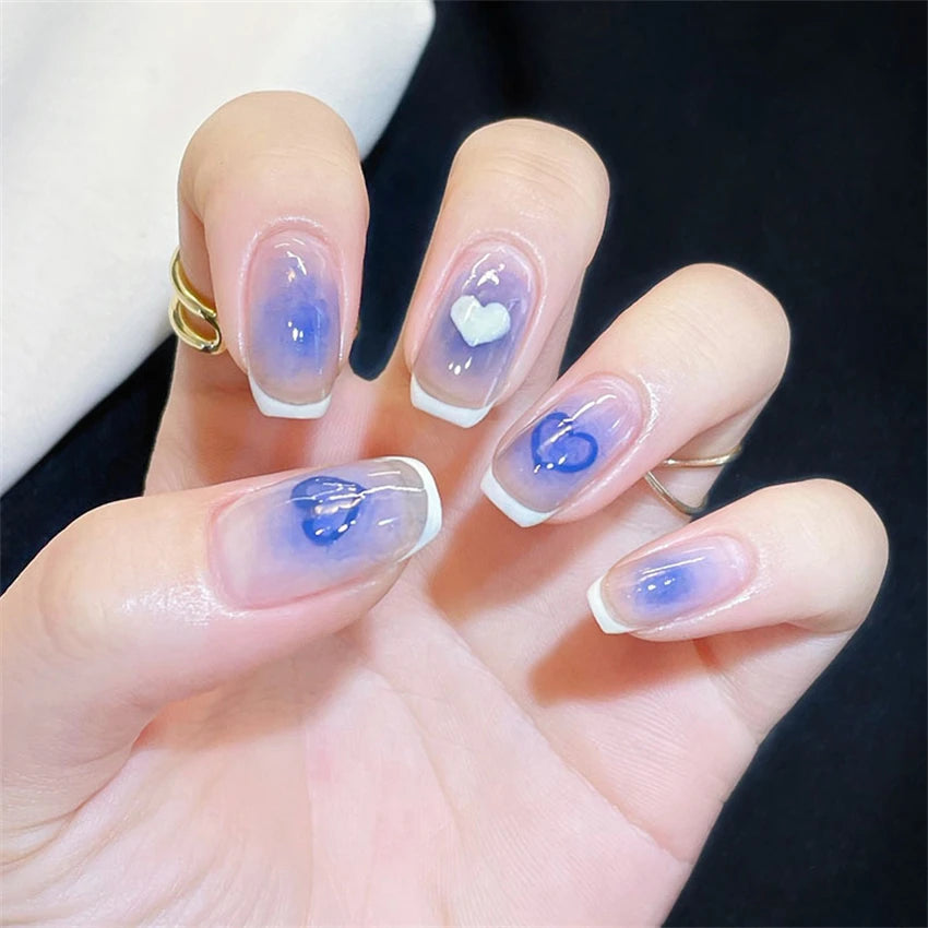 24Pcs/Set Dark Spice Wearable Black Press on Nail Tips Full Cover Fake Nails with Design Butterfly Lovely Girls False Nails Art