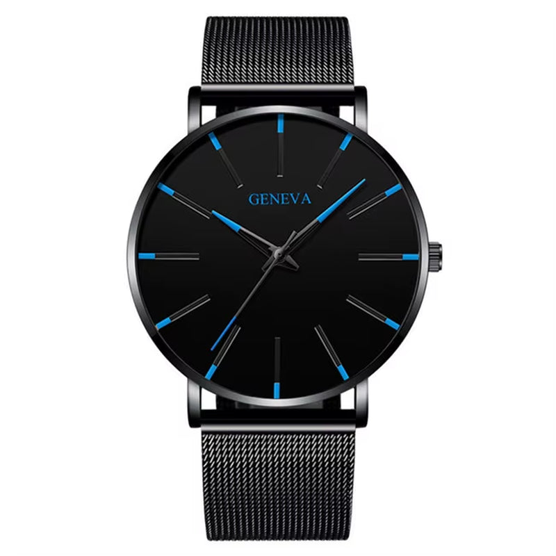 Reloj Hombre 2023 Watch Men Minimalist Ultra Thin Watches Men'S Fashion Stainless Steel Mesh Belt Quartz Watch Relogio Masculino