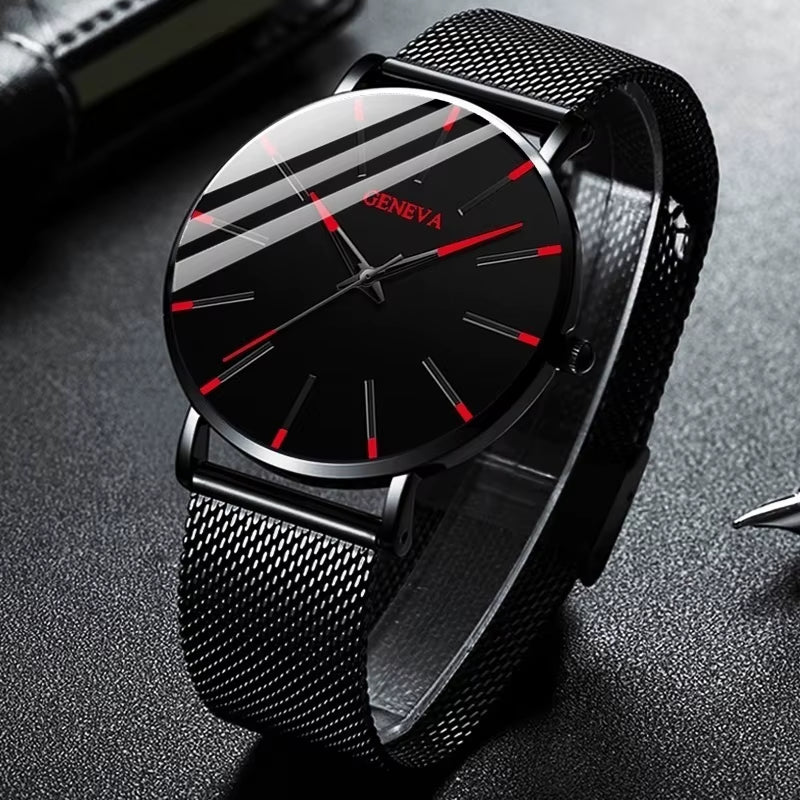 Reloj Hombre 2023 Watch Men Minimalist Ultra Thin Watches Men'S Fashion Stainless Steel Mesh Belt Quartz Watch Relogio Masculino