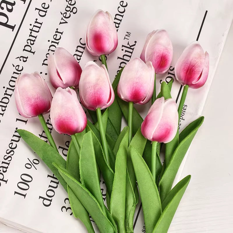 3/5/10/15/20Pcs Tulips Artificial Flowers Real Touch Flower Bouquet Tulips Fake Flower for Wedding Home Decoration