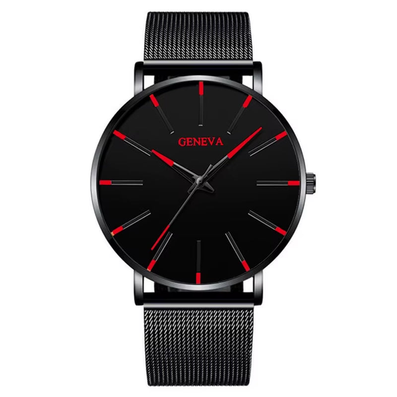 Reloj Hombre 2023 Watch Men Minimalist Ultra Thin Watches Men'S Fashion Stainless Steel Mesh Belt Quartz Watch Relogio Masculino