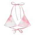 pink All-Over Print Recycled Padded String Bikini Top